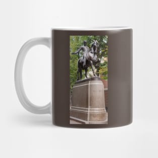 Paul Revere rides - large bronze statue in Boston. Mug